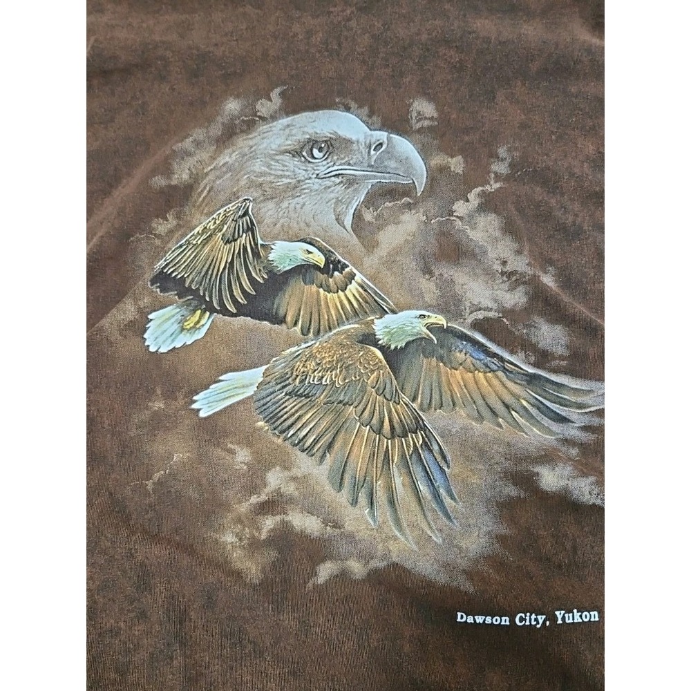 American Bald Eagles Earth Nature Wear T-Shirt  Gildan 2XL Dawson City Yukon